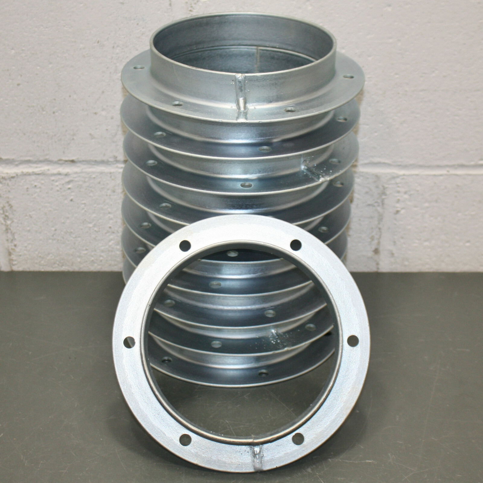 (10) Nordfab 6″ Duct Angle Flange 8010000143, Galvanized Steel Mount, 22 Ga, QF