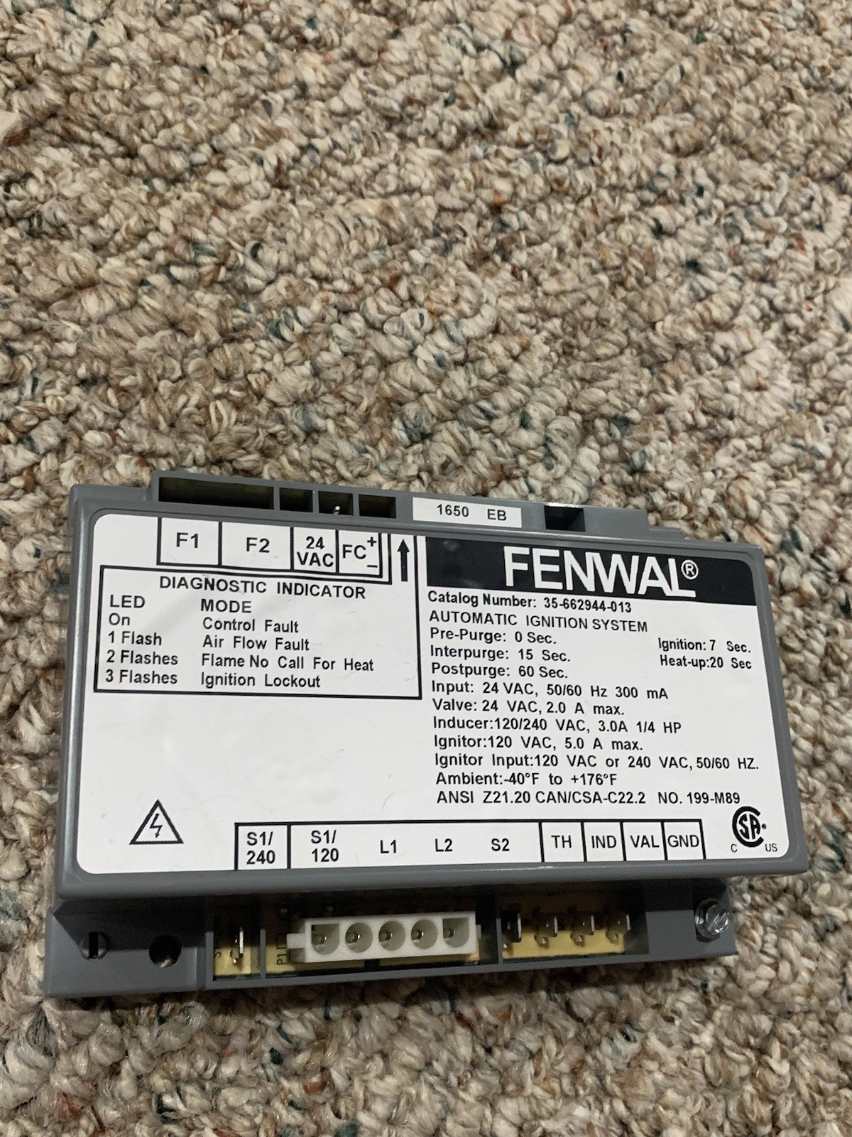FENWAL 35-662944-013 Automatic Ignition Control Module