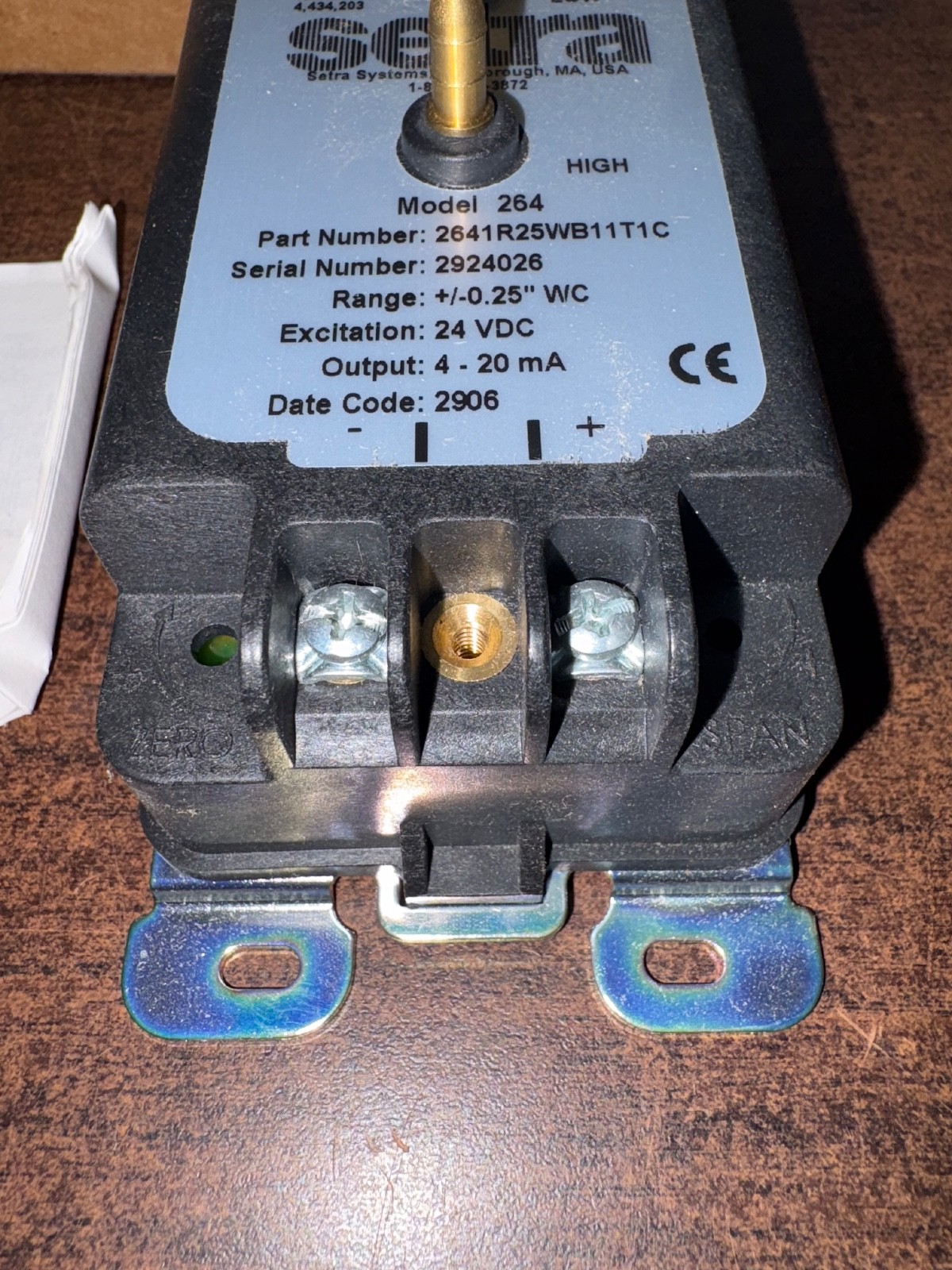 NOS SETRA 2641R25WB11T1C DIFFERENTIAL PRESSURE TRANSDUCER B353