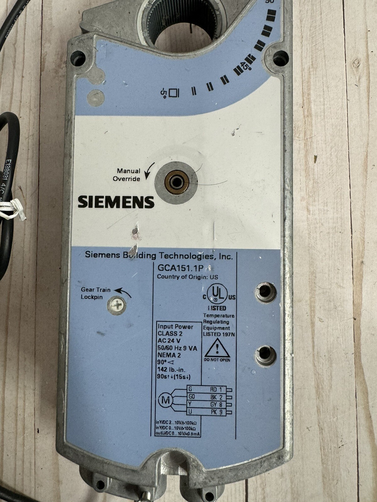 SIEMENS LANDIS GCA151.1P SPRING RETURN ELECTRIC DAMPER ACTUATOR 24VAC