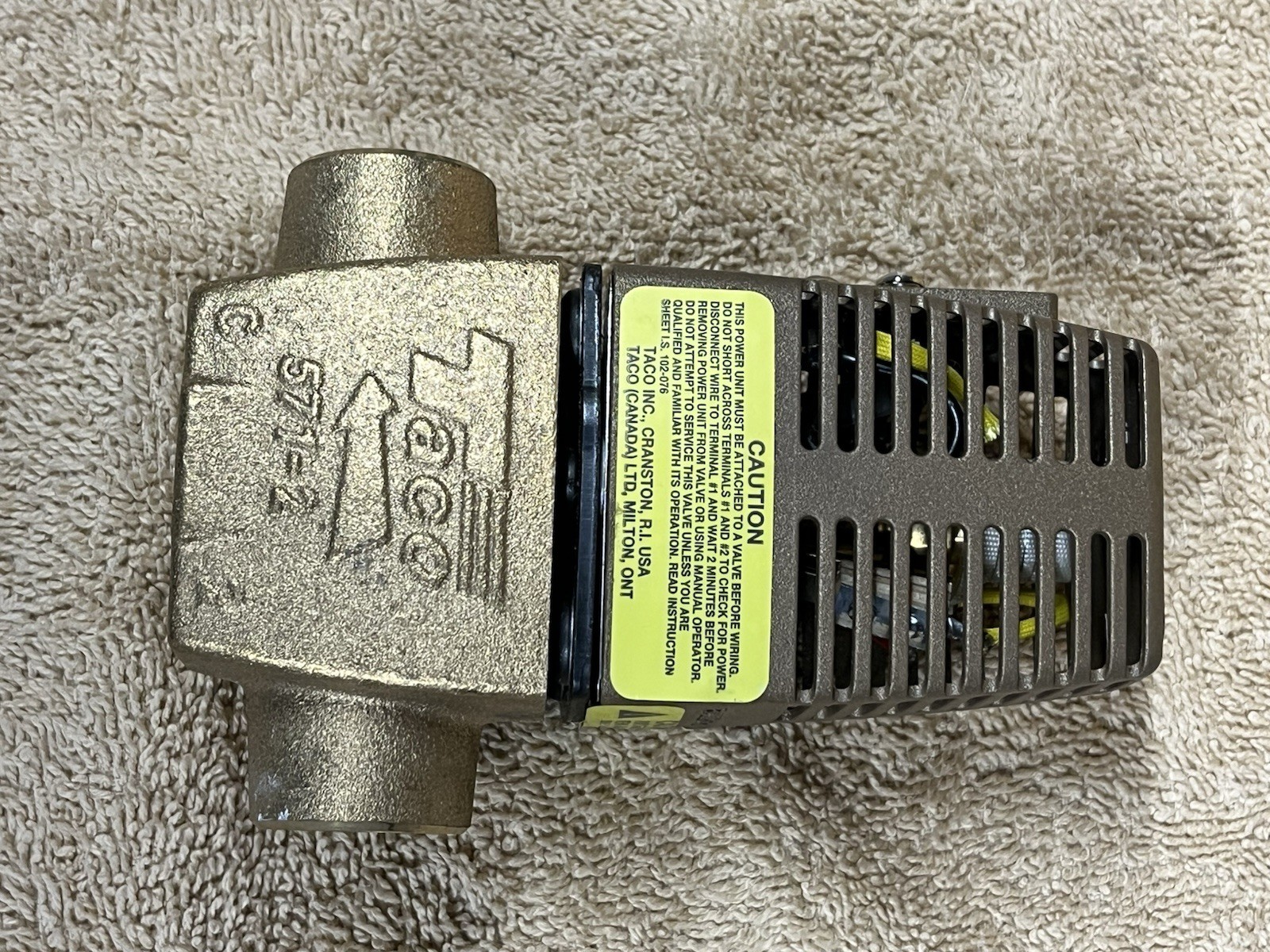 Taco Zone Valve 2 Way Gold Series 571-2 / 3/4″ 24V 125 PSI New no box