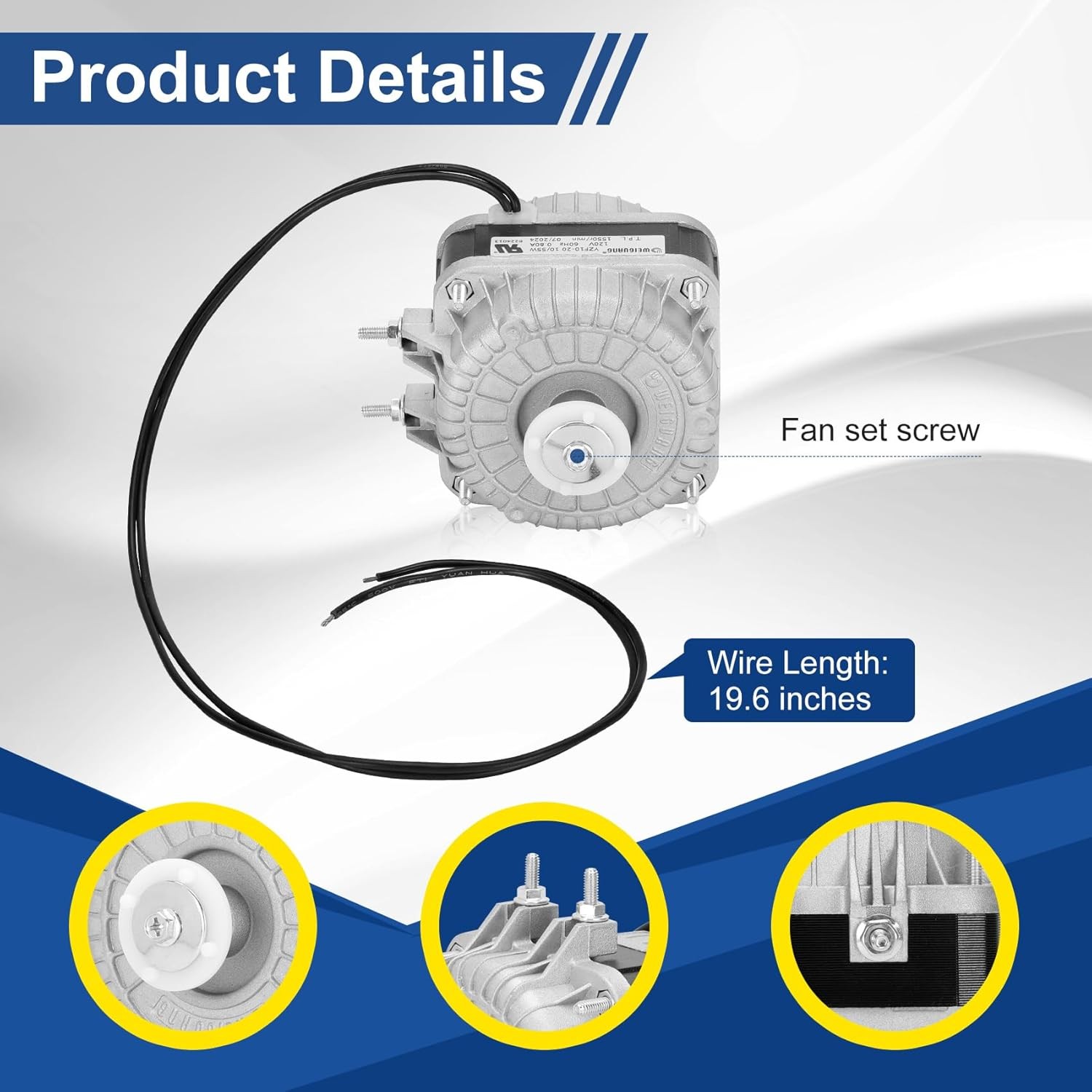 2024 New YZF10-20 Fan Motor AC 120V 10/55W 0.8A 60Hz 1550rpm Shaded Pole…