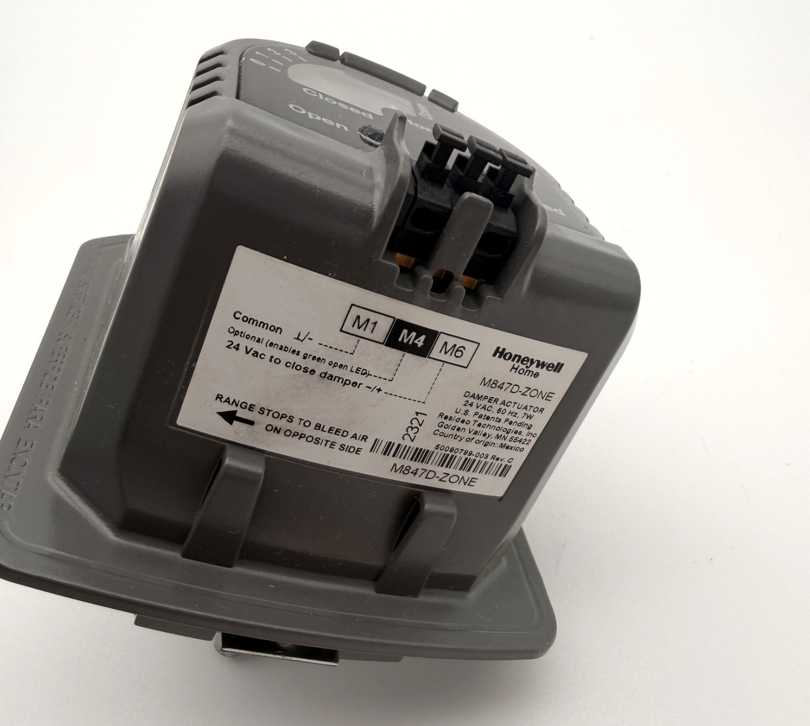 Honeywell M847D-ZONE OEM Replacement Motor for ARD and ZD Zone Dampers, 24V /U