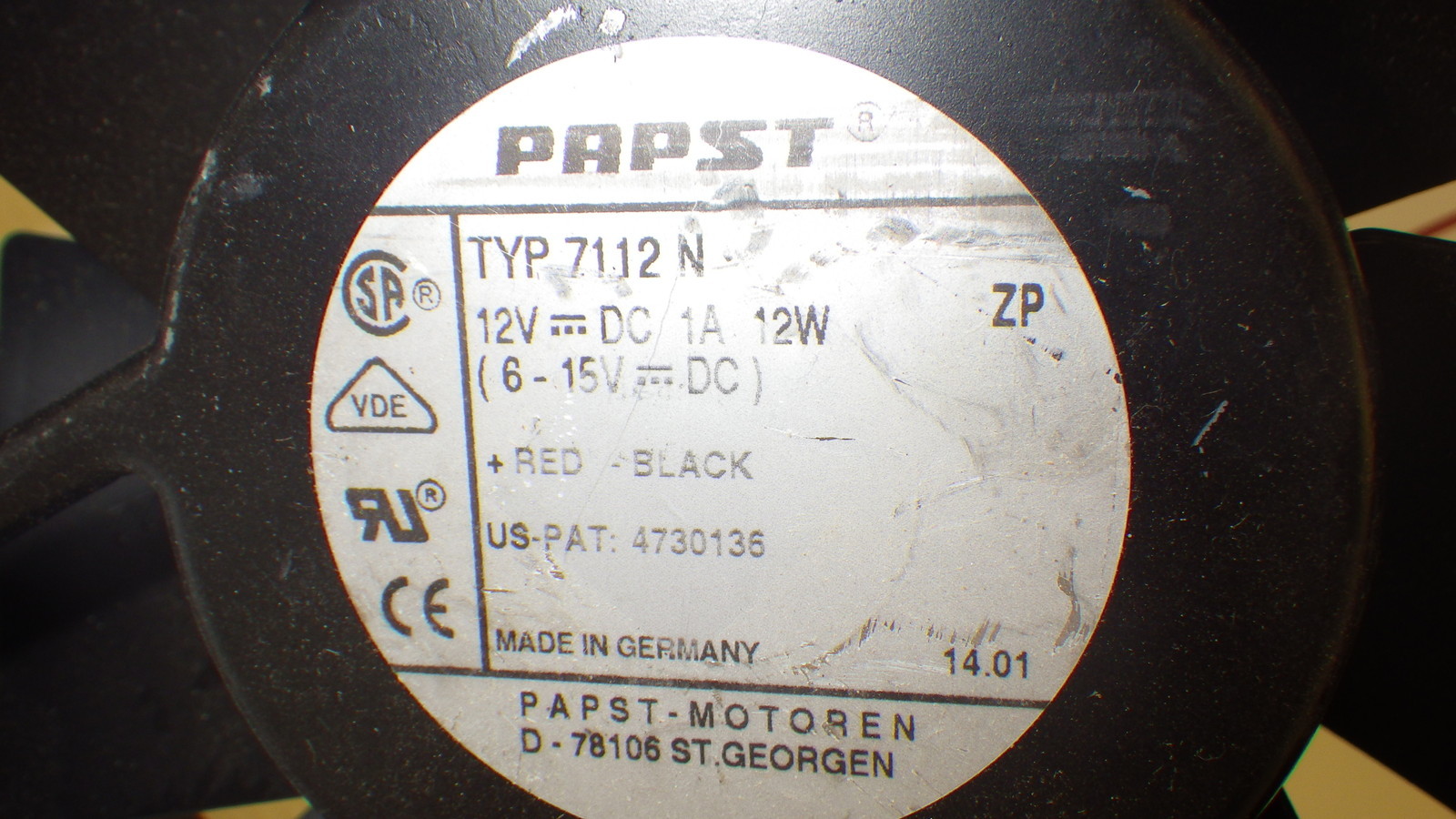 PAPST 7112N 12V FAN