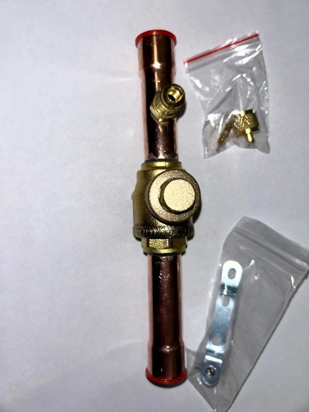Refrigeration Ball Valve, HVAC Shut Off Valve w/ Access Port