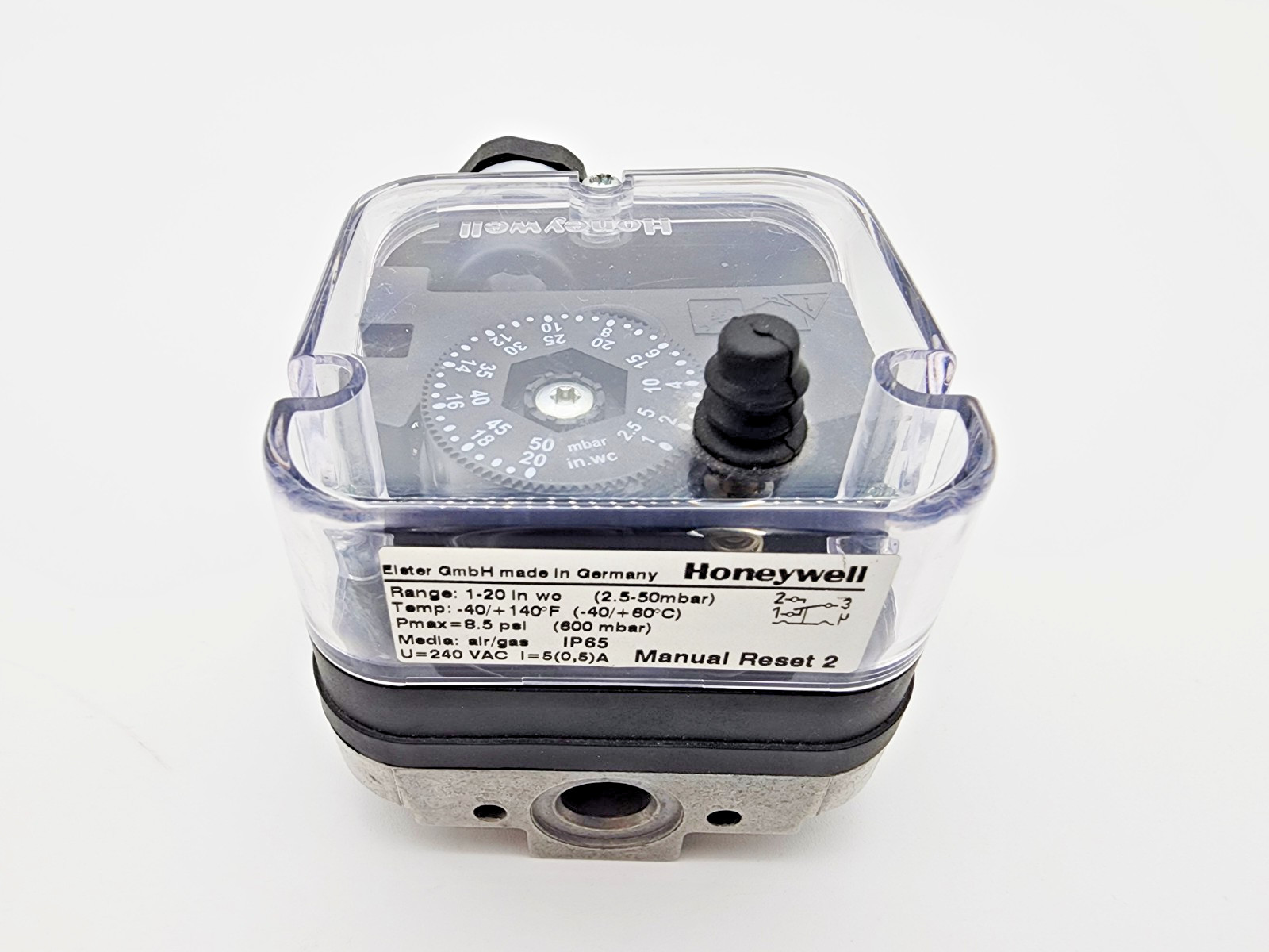 Honeywell C6097B3028 High Gas Pressure Switch, 1 – 20″ W.C