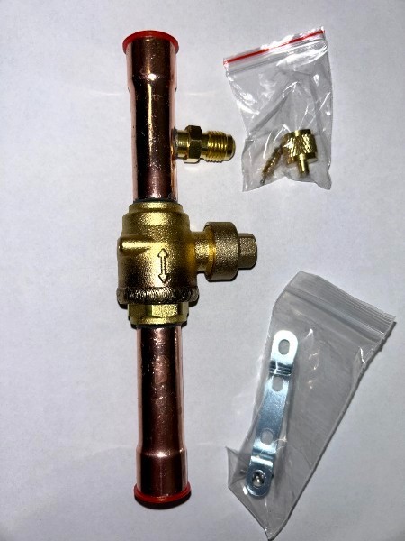 Refrigeration Ball Valve, HVAC Shut Off Valve w/ Access Port
