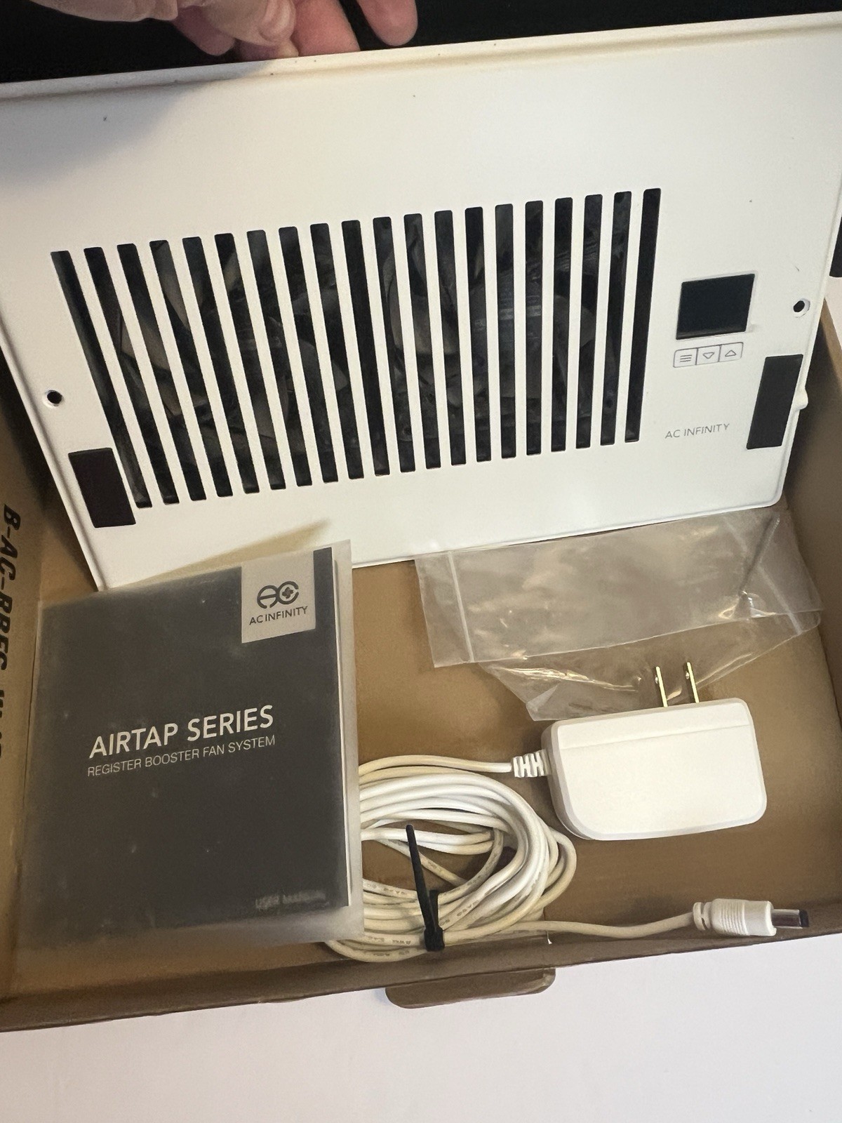 AC Infinity AIRTap T6 Wall Register Booster Fan 120 CFM 12V White 12×6. Tested.