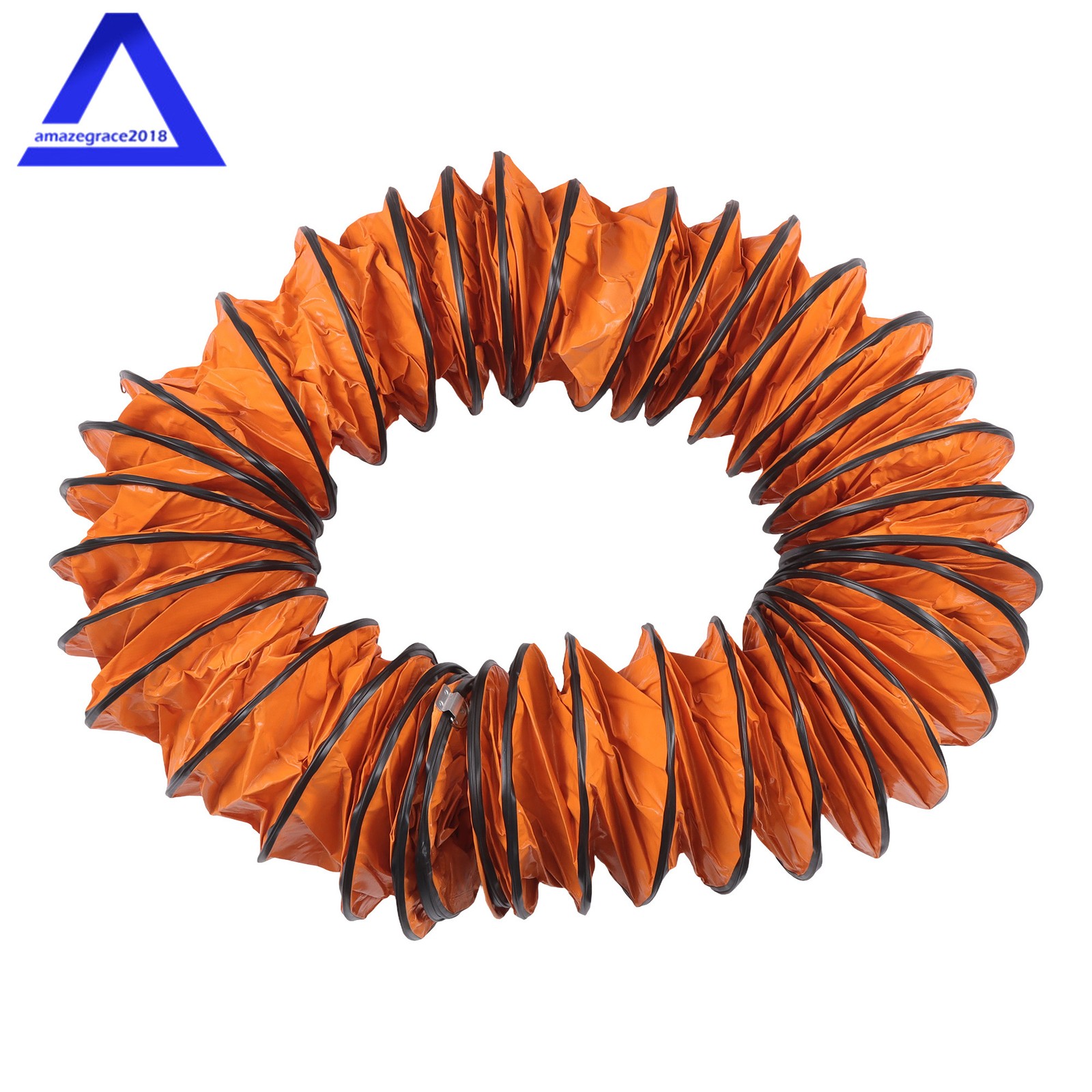 PVC Flexible Duct Hose for Ventilator Blower Fan w/ Rope & D-Ring 10″ × 25FT
