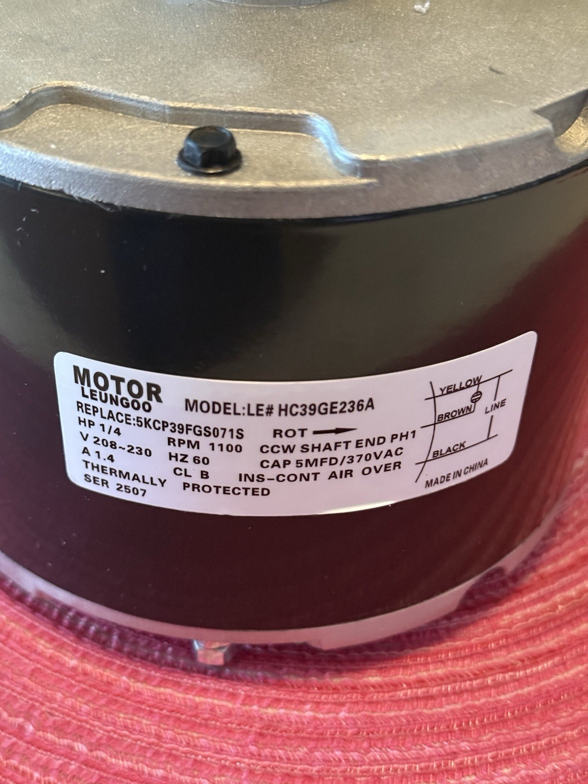 For GE Genteq Carrier 3905 5KCP39BGS071S 1/4 HP Condenser Fan Motor w/ Capacitor