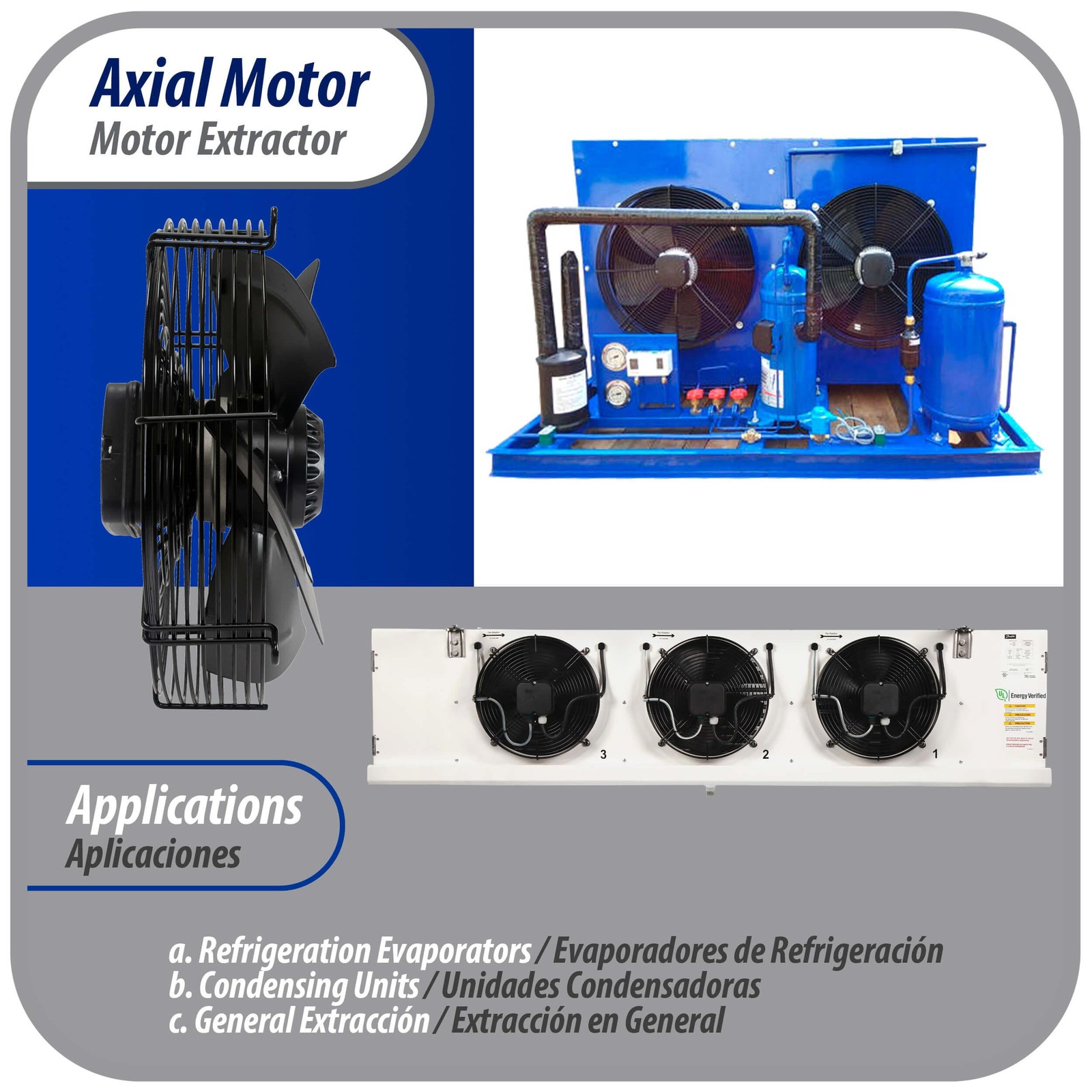 Appli Parts AXF-500-1 19-3/4 in Axial Fan Motor Guard Mounted Fan Blade 220 V, 1