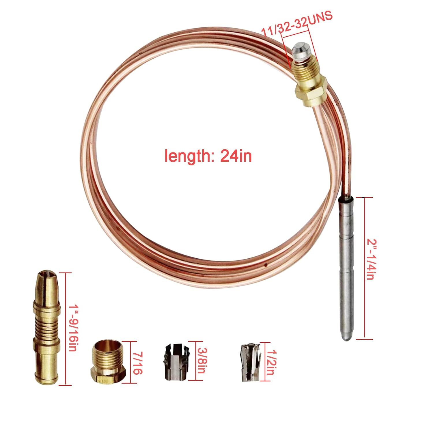 For Robertshaw Thermocouple 36” 91cm 1980-036 Snap Fit Universal (51-1455)