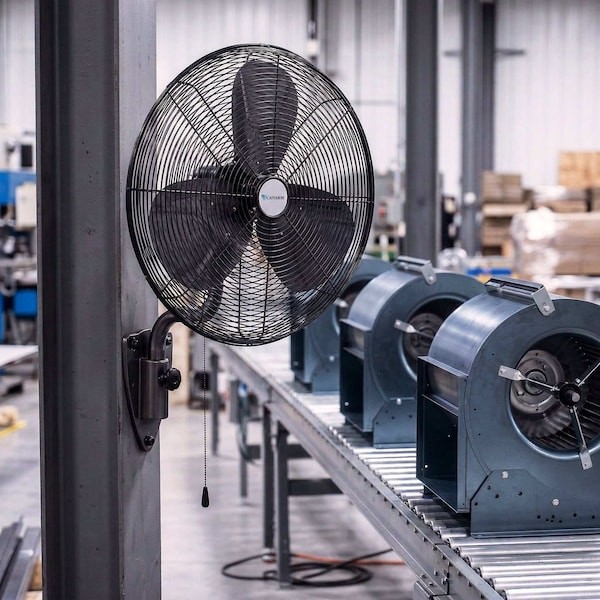 Canarm Ca24osc-C Industrial Fan, Wall Mount, 24 In Blade Dia, 120V,