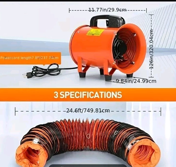 Soplador/escape utilitario con ventilador de manguera de 24,6 pies,