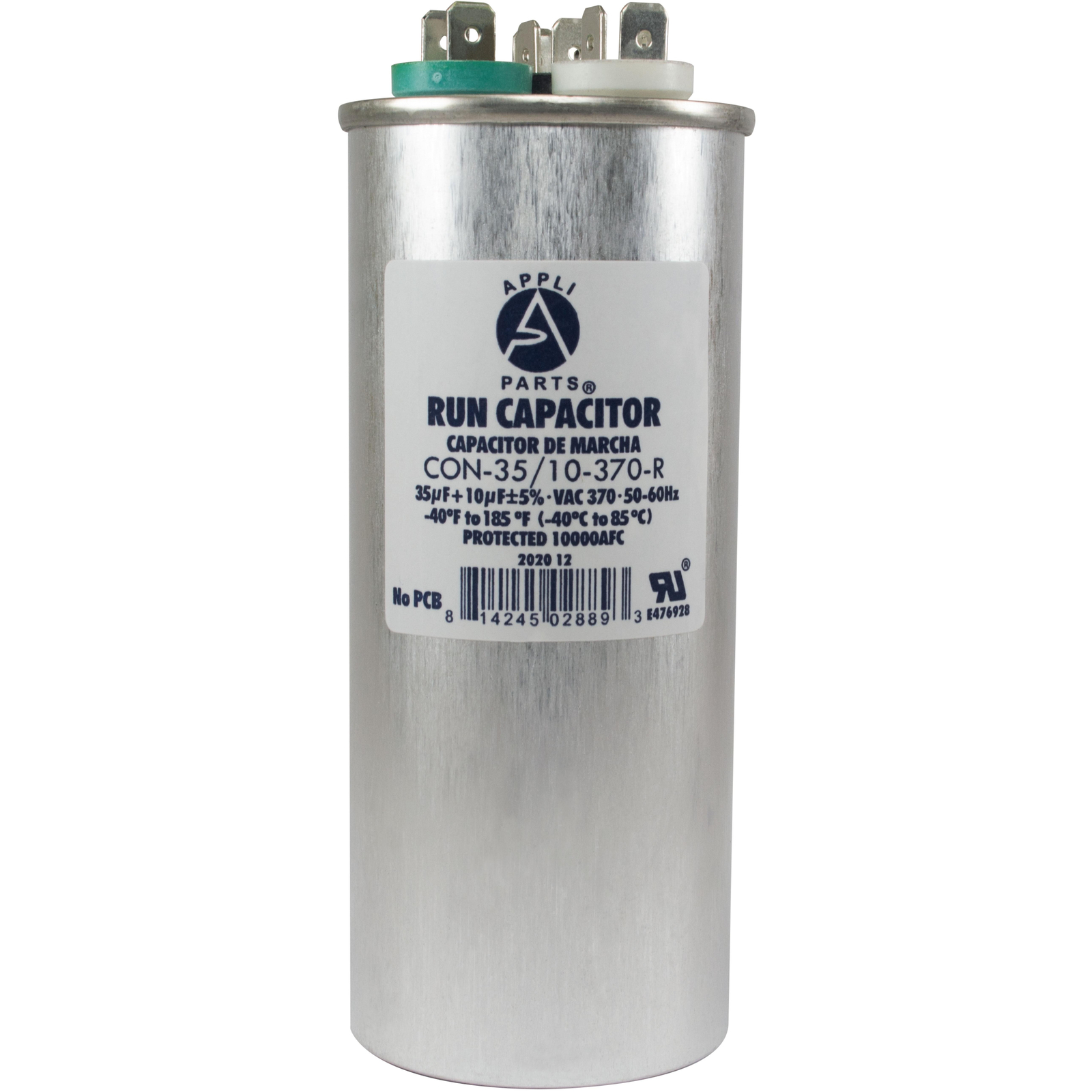 Appli Parts Dual Run Capacitor for ac 35+10 Mfd uF (microfarads) 370VAC CBB65 Ro
