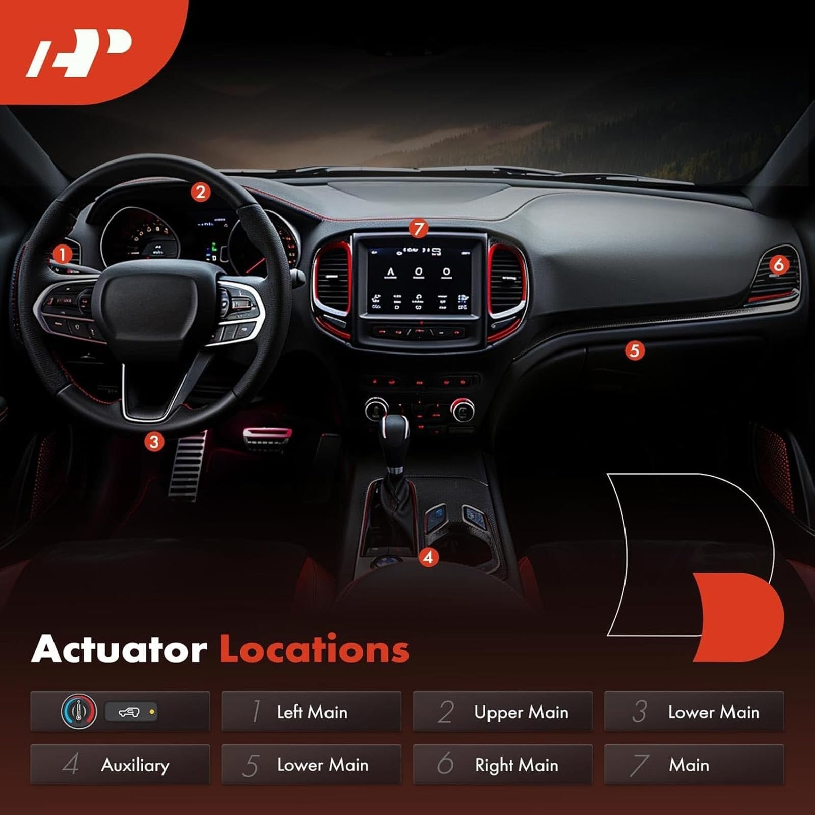 A-Premium HVAC Heater Blend Door Actuator for Dodge & Chrysler 2008-2019