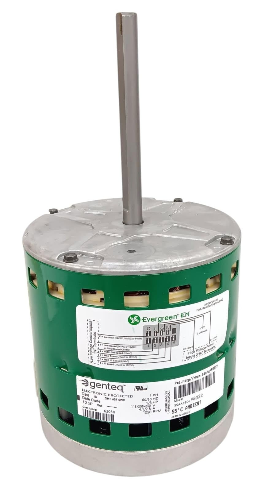 Evergreen CECOMINOD073162 GE • Genteq 1/3 HP 230 Volt Replacement X-13 Fur