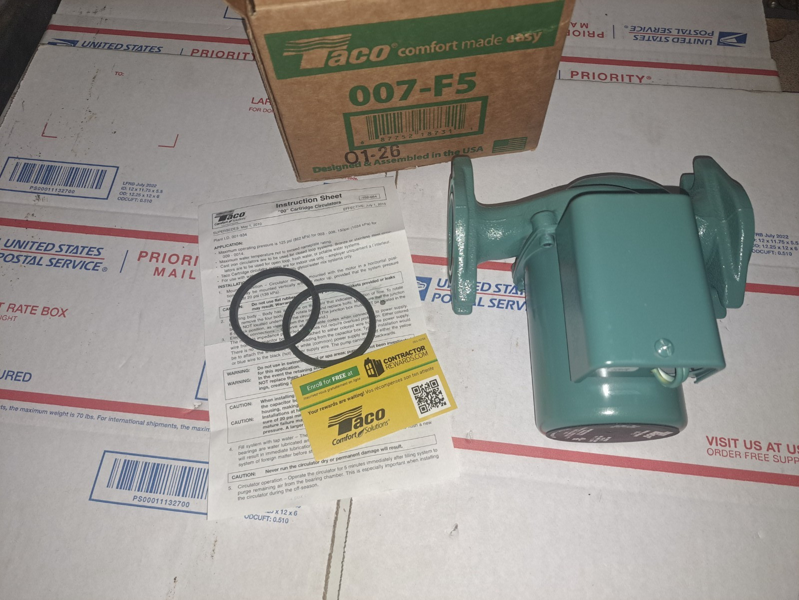 NEW TACO 007-F5 CARTRIDGE CIRCULATOR PUMP – 2026 Model F4 F3