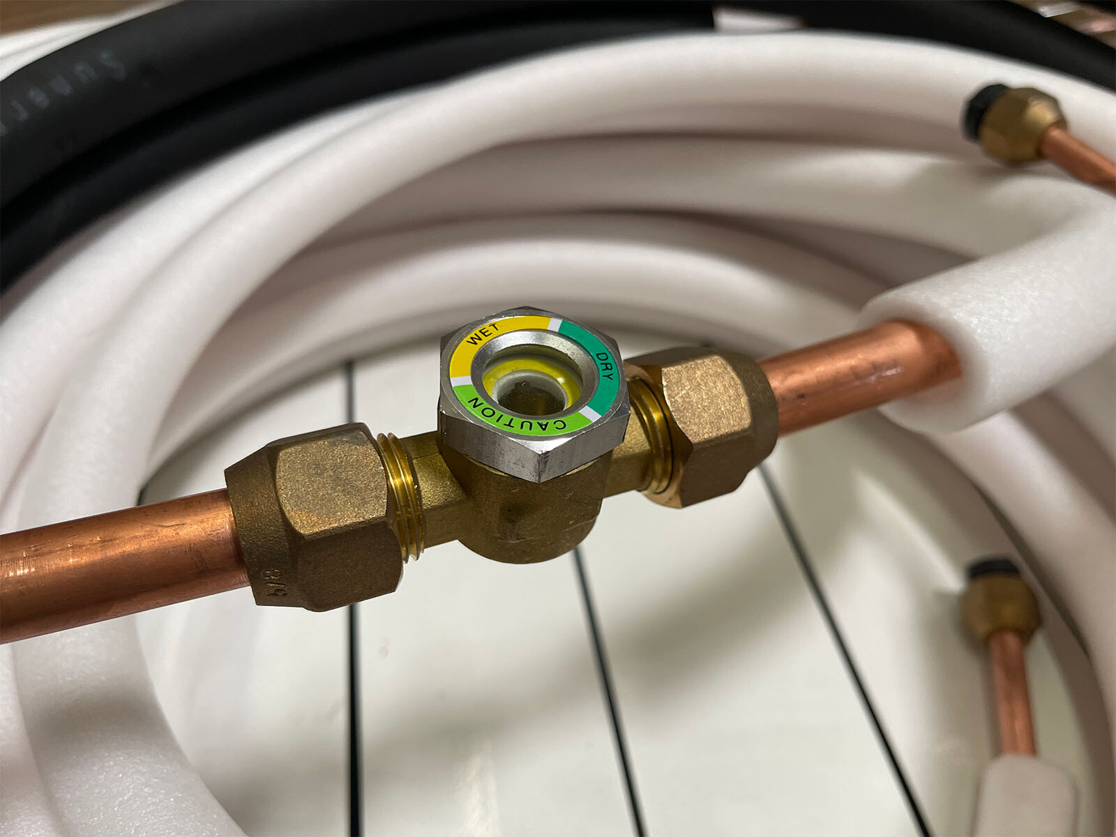 HVAC COPPER LINE SET PIPE FLARING JOINT CONNECTOR W/ SIGHT GLASS 1/4 1/2 3/8 5/8