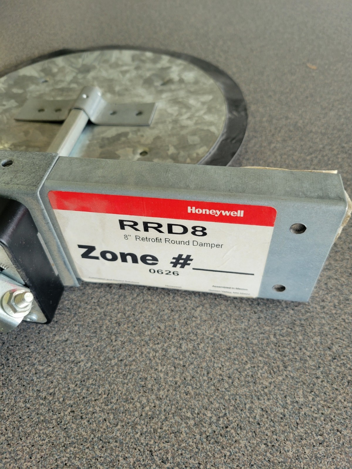 Honeywell RRD8 8″ retrofit round damper new old stock