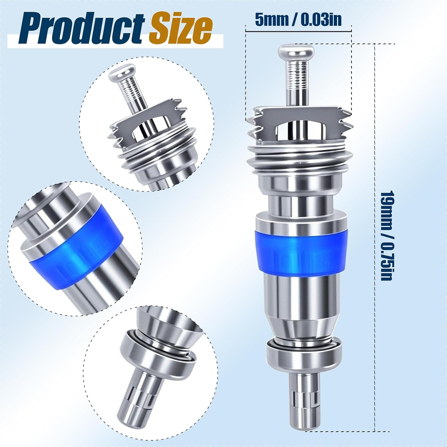 HVAC Schrader Valve Core for R32 R410A R22 Refrigerant, High Pressure AC Valve