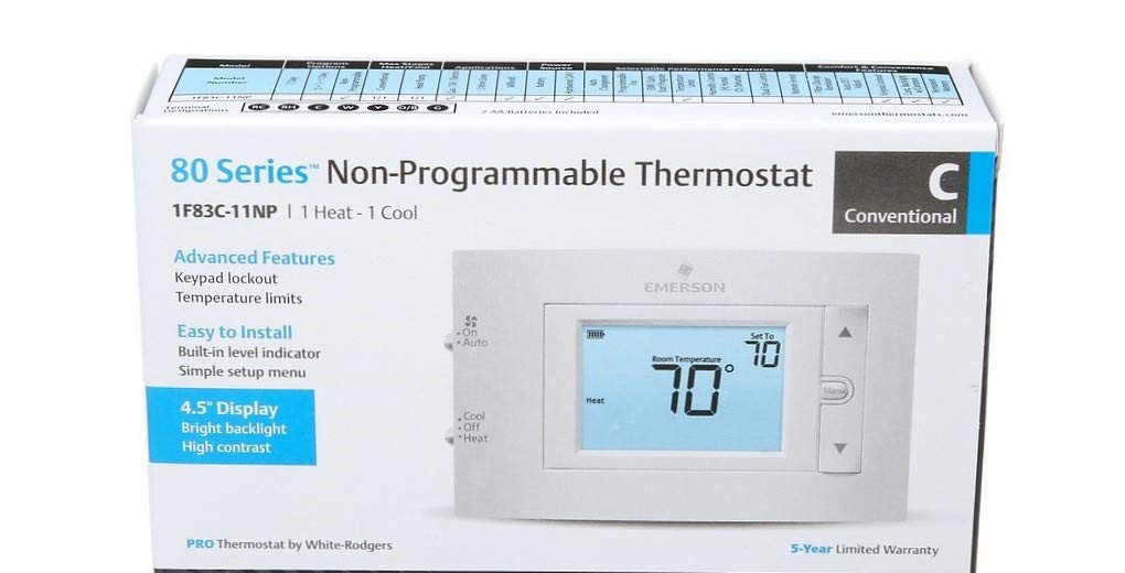 Emerson 1F83C-11NP Conventional (1H/1C) 6.3″ x 6″ x 4.25″, White