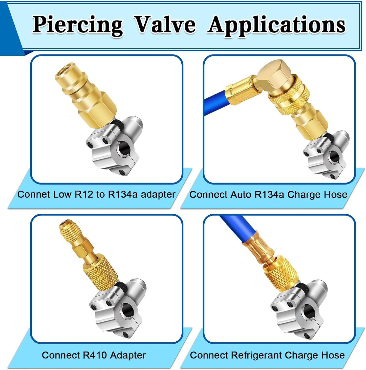 A/C Retrofit Valve Kit-Refrigerant Retrofit Valve Set, with R12 to R134A Low Sid