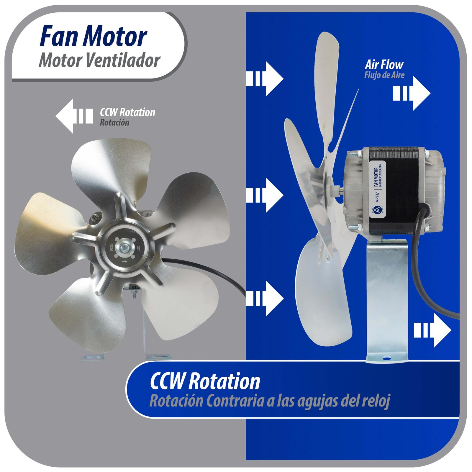 Appli Parts APFM-251E 25W Condenser and Evaporator Fan Motor 115V 60Hz 1.2A, Inc