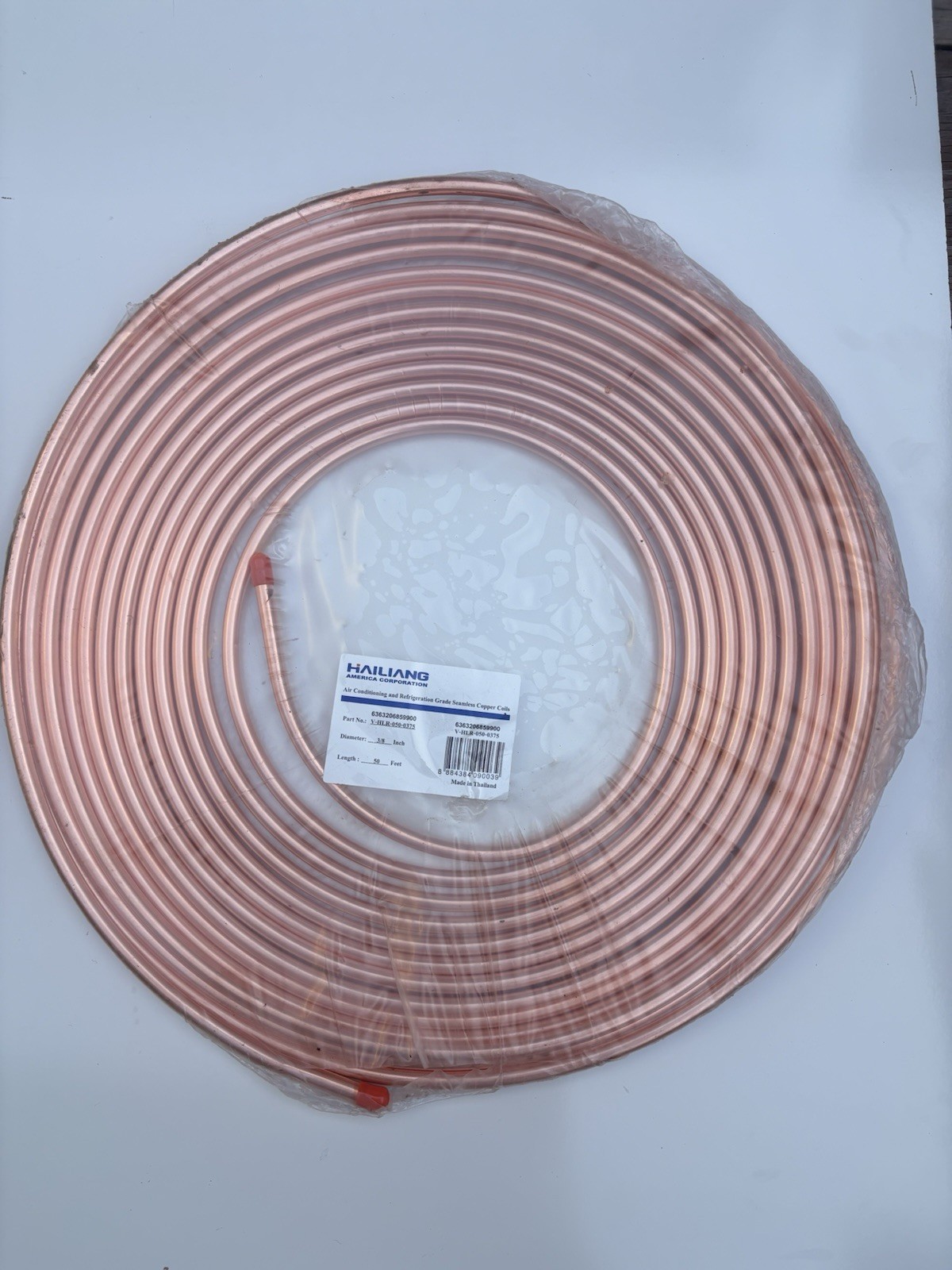 HAILIANG Copper Refrigeration Coil 3/8 in x 50 ft Air Conditioning Grade