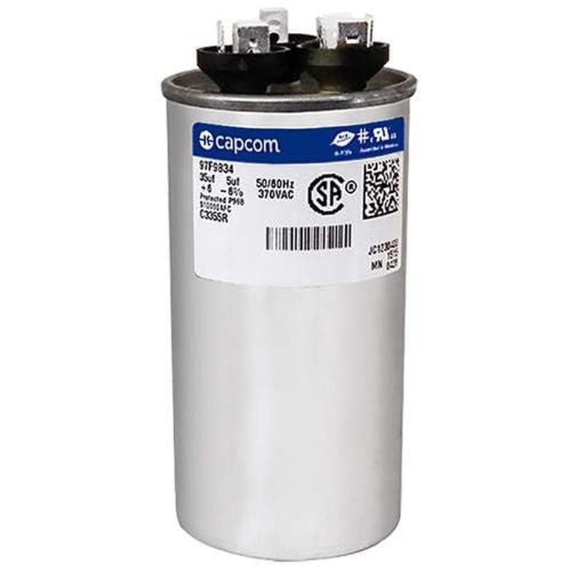 Genteq C3355R Capacitor Dual Run round 35/5 UF MFD 370V VAC 97F9834 (Replace Old