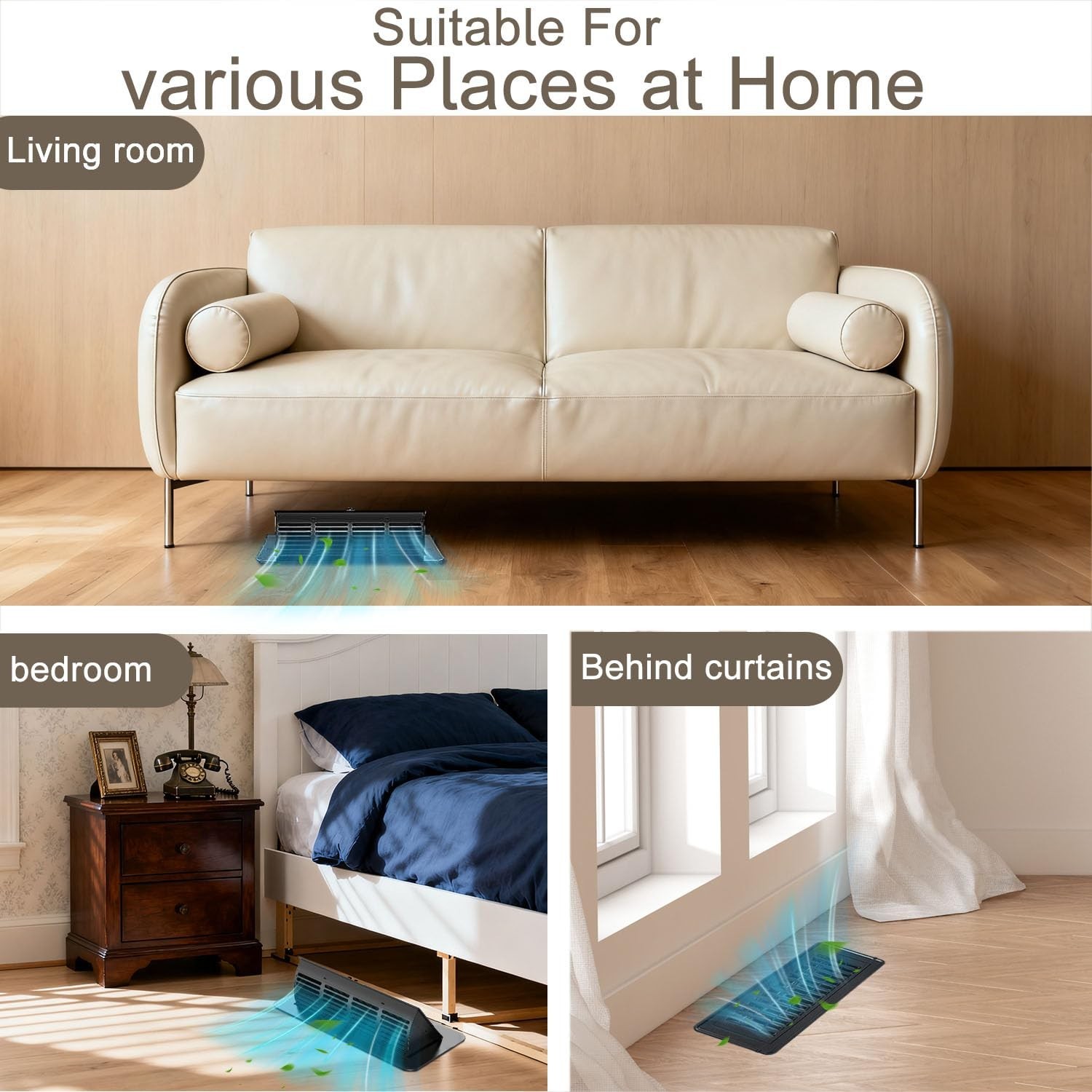 2-in-1 Vent Deflector & Floor Vent Cover, 2 Pack | Tool-Free Installation, Ad…