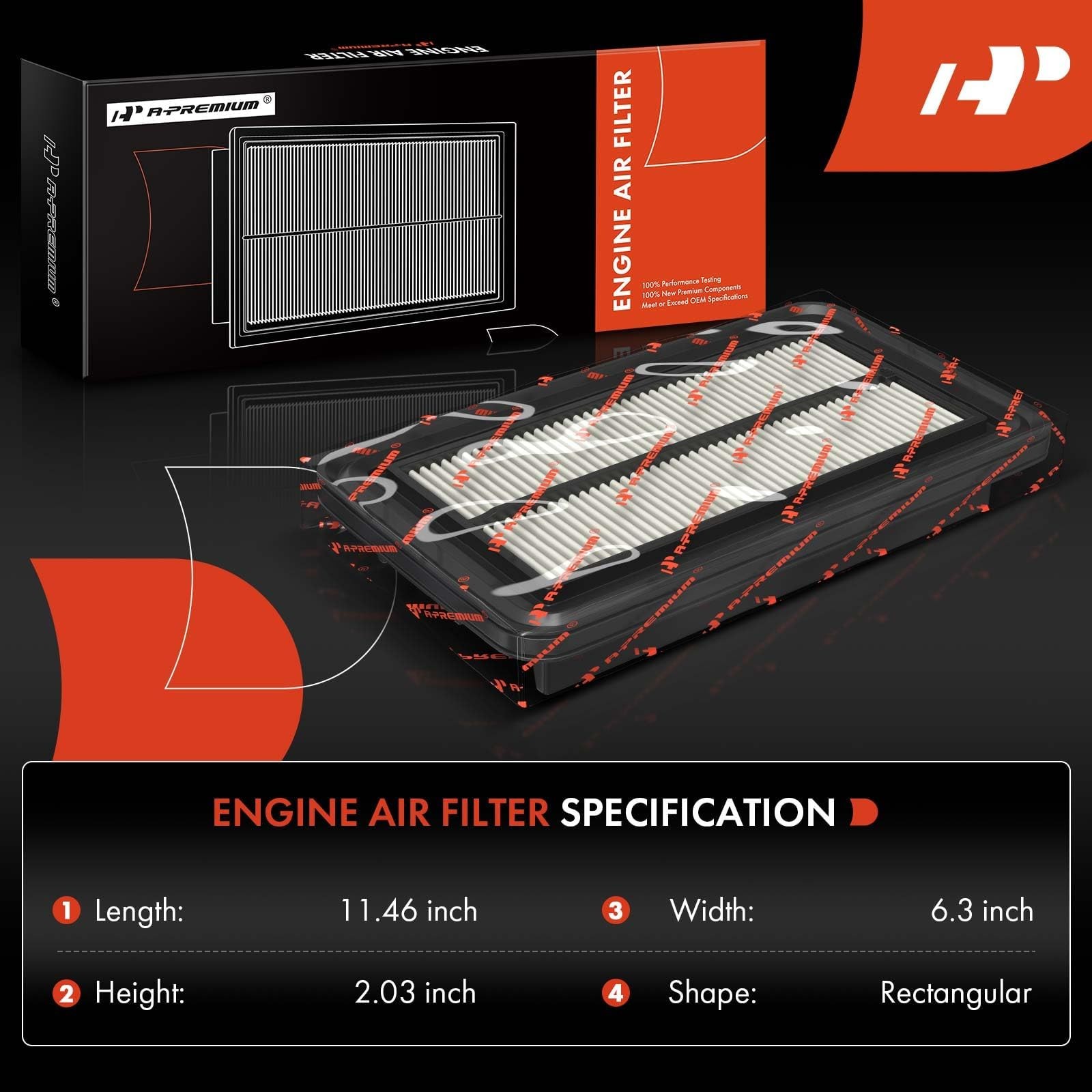 A-Premium Engine Air Filter Compatible Genesis Gv70 2022 2023 2024 2.5L Replace