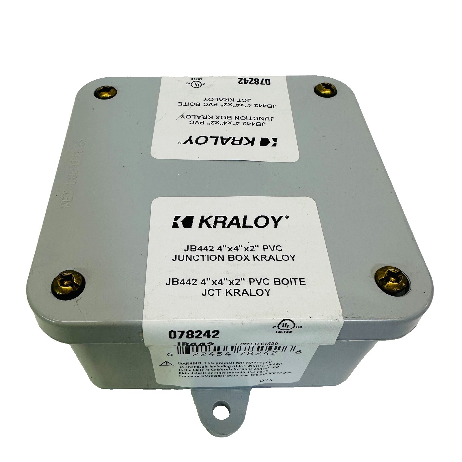 Kraloy 078242 / JB442 PVC Junction Box 4x4x2
