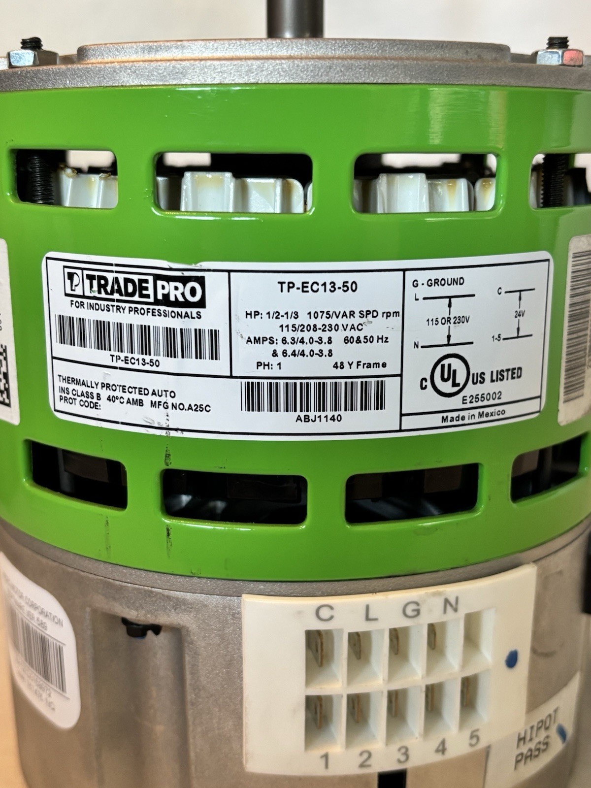 TradePro TP-EC13-50 Universal ECM HVAC Blower Motor 115/208-230V 1-Phase