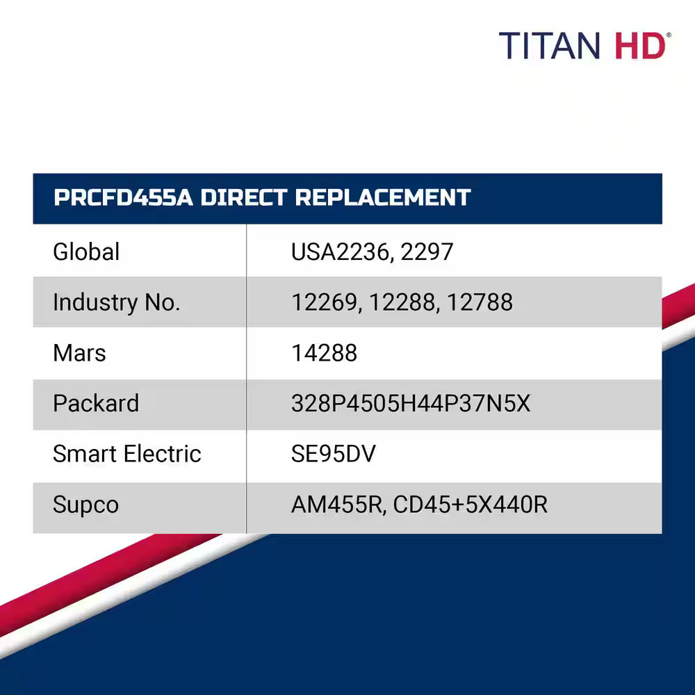 TITAN HD PRCFD455A 45 Plus 5 MFD 440-370V Round Run Capacitor