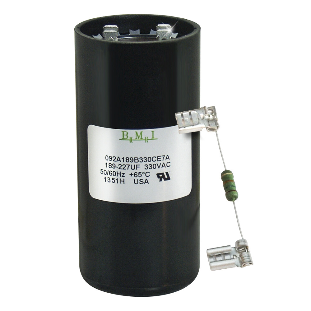 189-227 uF x 330 VAC BMI # 092A189B330CE7A Motor Start AC Capacitor w/ Resistor