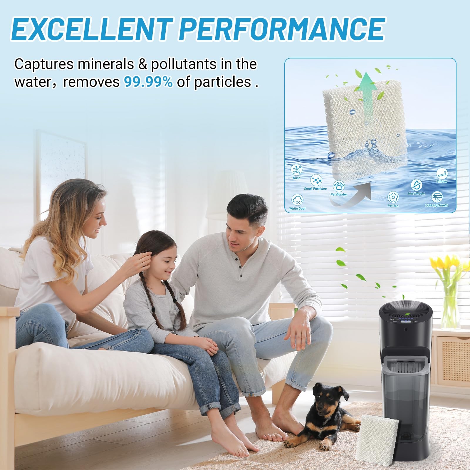 Lemige 6 Pack Humidifier Wicking HFT600 Filters T 6 Pack-White, 6 Pack-white