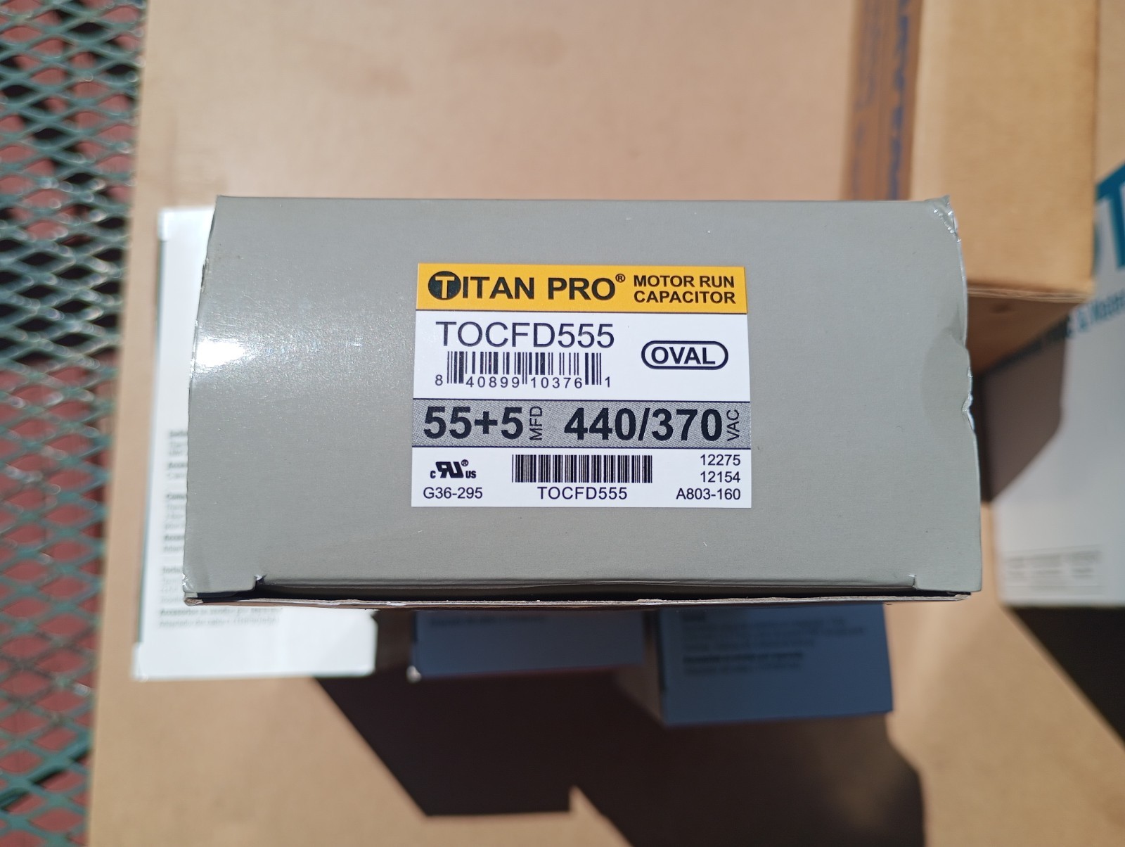 Packard Titan Pro TRCFD555 Motor Run Capacitor 55+5 MFD MFD/uF 440/370V Round NI