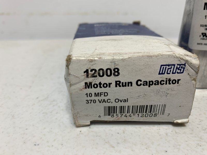 Mars 12008 Motor Run Capacitor 10 MFD 370VAC Oval