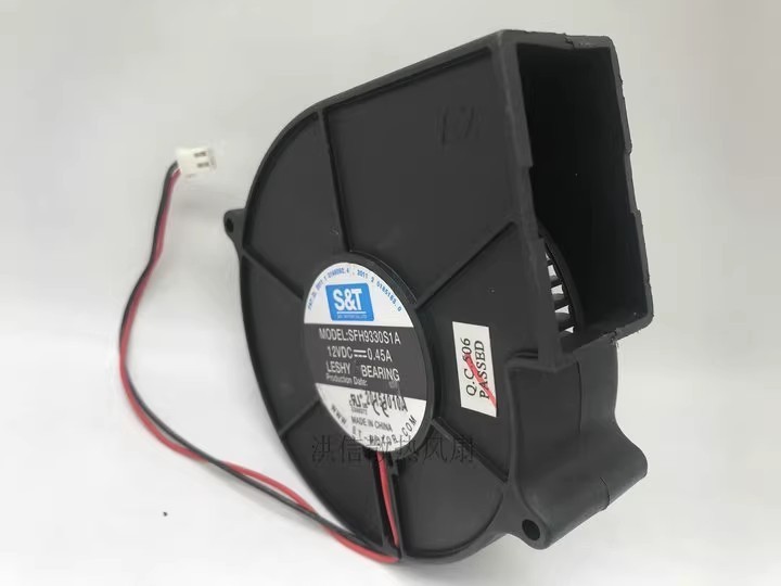 1PCS S&T SFH9330S1A DC12V 0.45A 9330 2-Pin Blower Cooling Fan