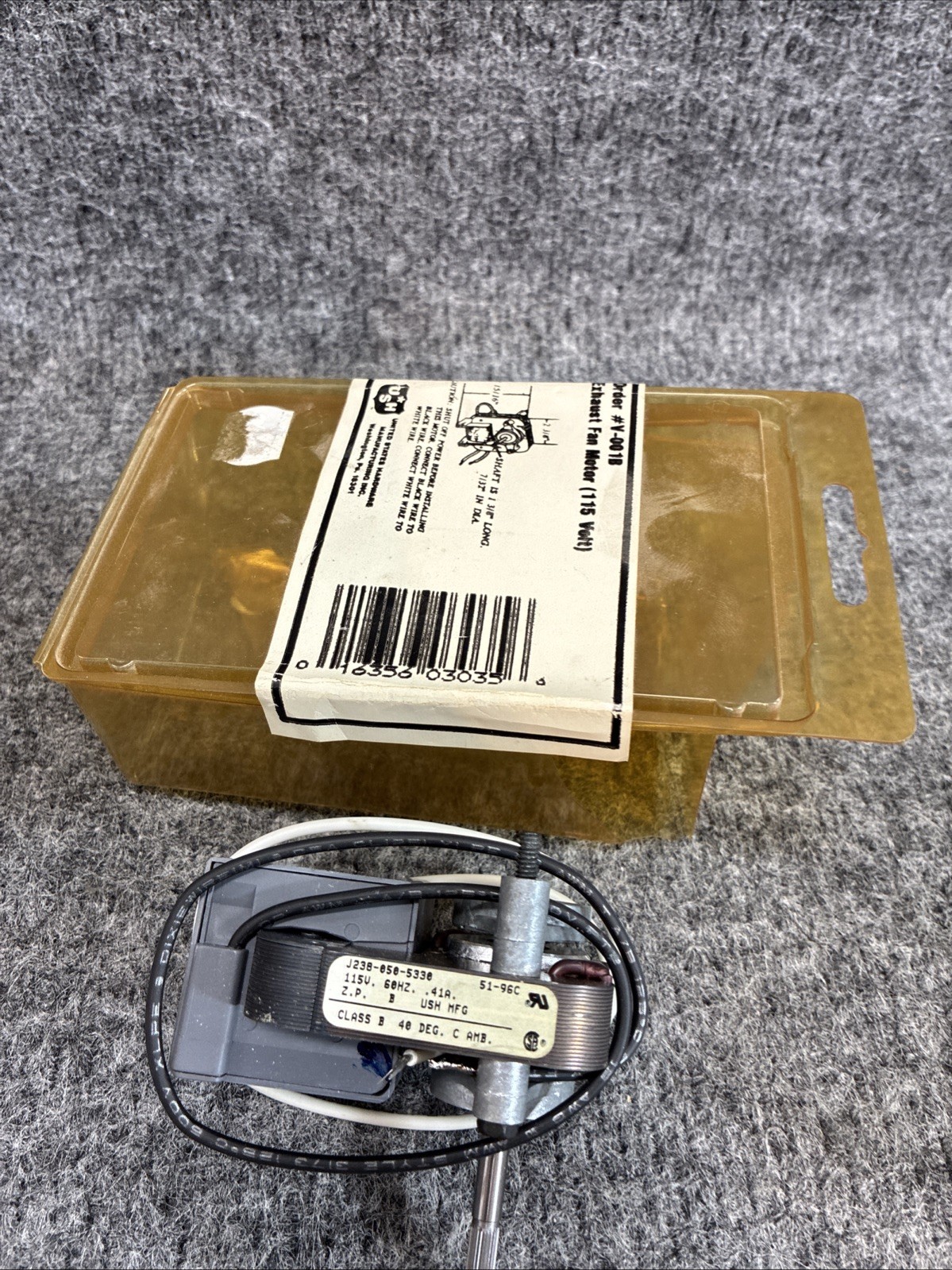 UNITED STATES HARDWARE V-001b Exhaust Fan Motor 115V J238-050-5330