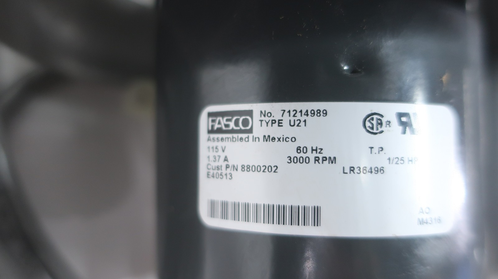 Ao Smith 197518-000 Multi-flue Power Unit 1/25hp 115v-ac