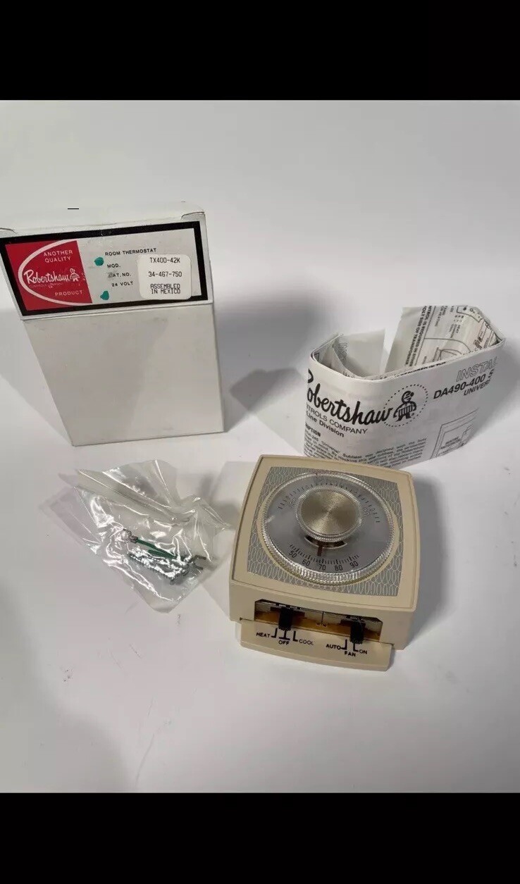 Robertshaw 400-42K Non-Programable Mechanical Thermostat 24V 1 Heat/1 Cool IVORY