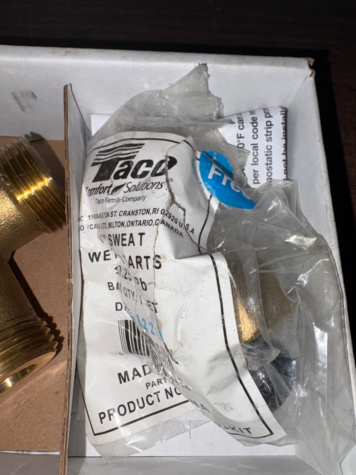NEW TACO 5002-C3 MIX VALVE 1/2″ UNION SWEAT B460