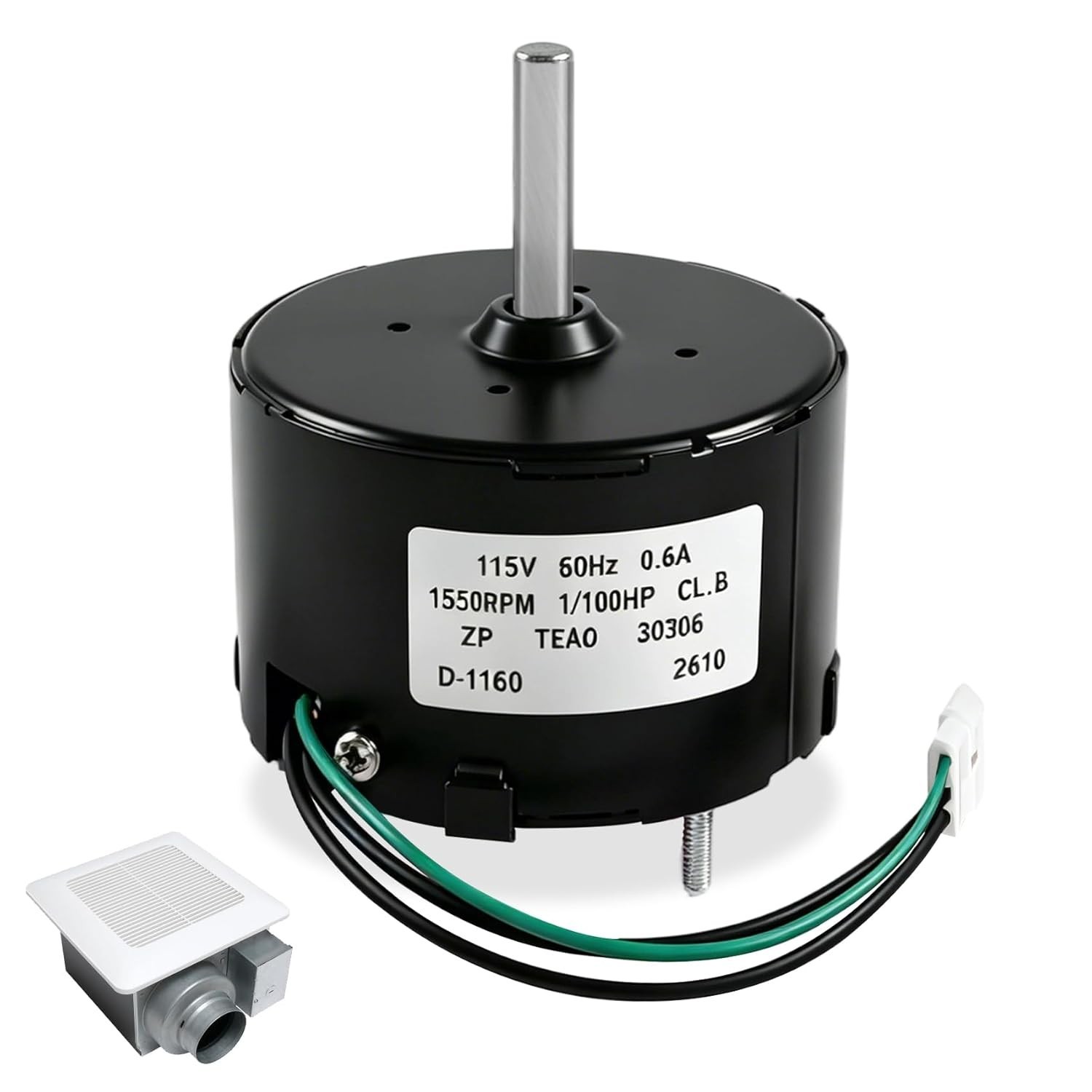 Condenser Fan Motor for Fasco D1160, 1/100HP Broan Nutone 655 661 663 763 665N