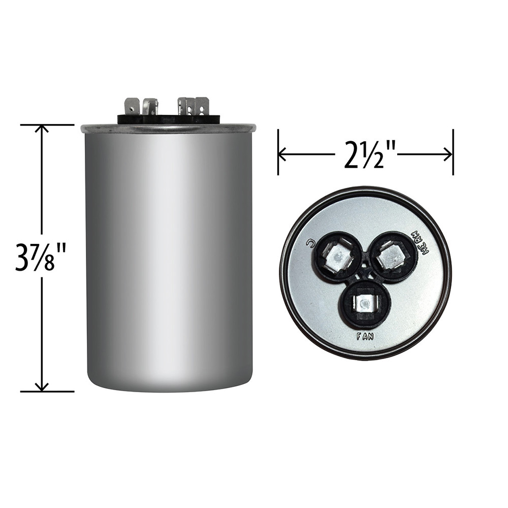 50 + 5 uF MFD x 370 / 440 VAC Motor Run Capacitor BMI 810P5005K44P37A5X USA