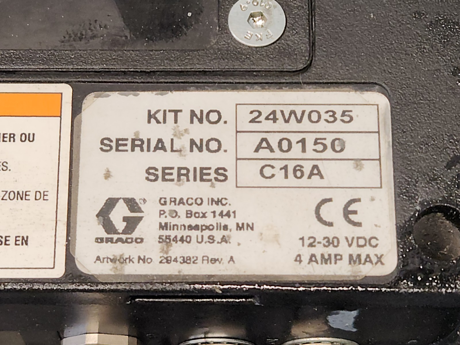 Graco 24W035 Auto Control Module w/120ac to 24vdc Power Supply