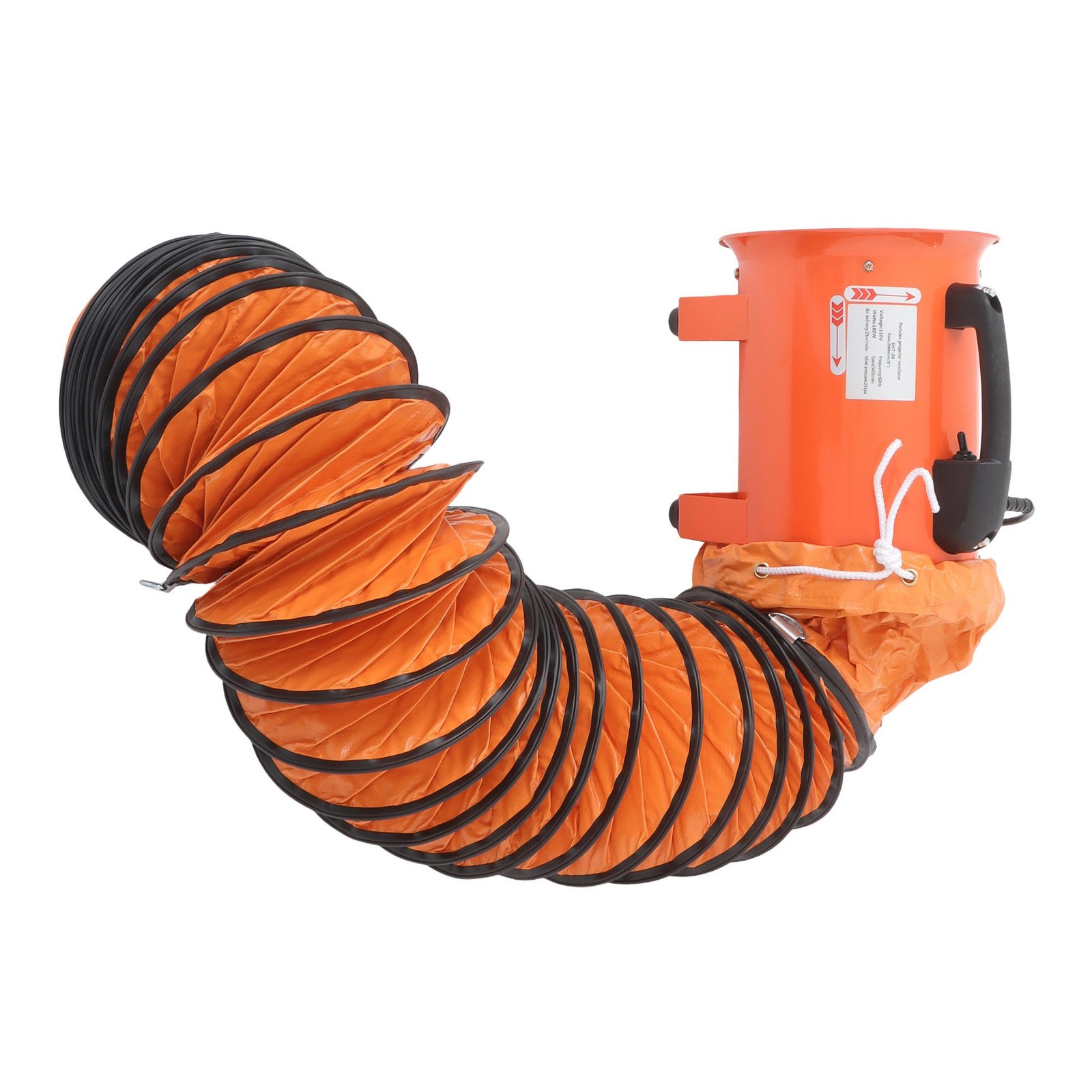 8Inch Portable Extractor Fan Blower 900CFM 3450RPM 16.4FT Duct Hose Ventilator