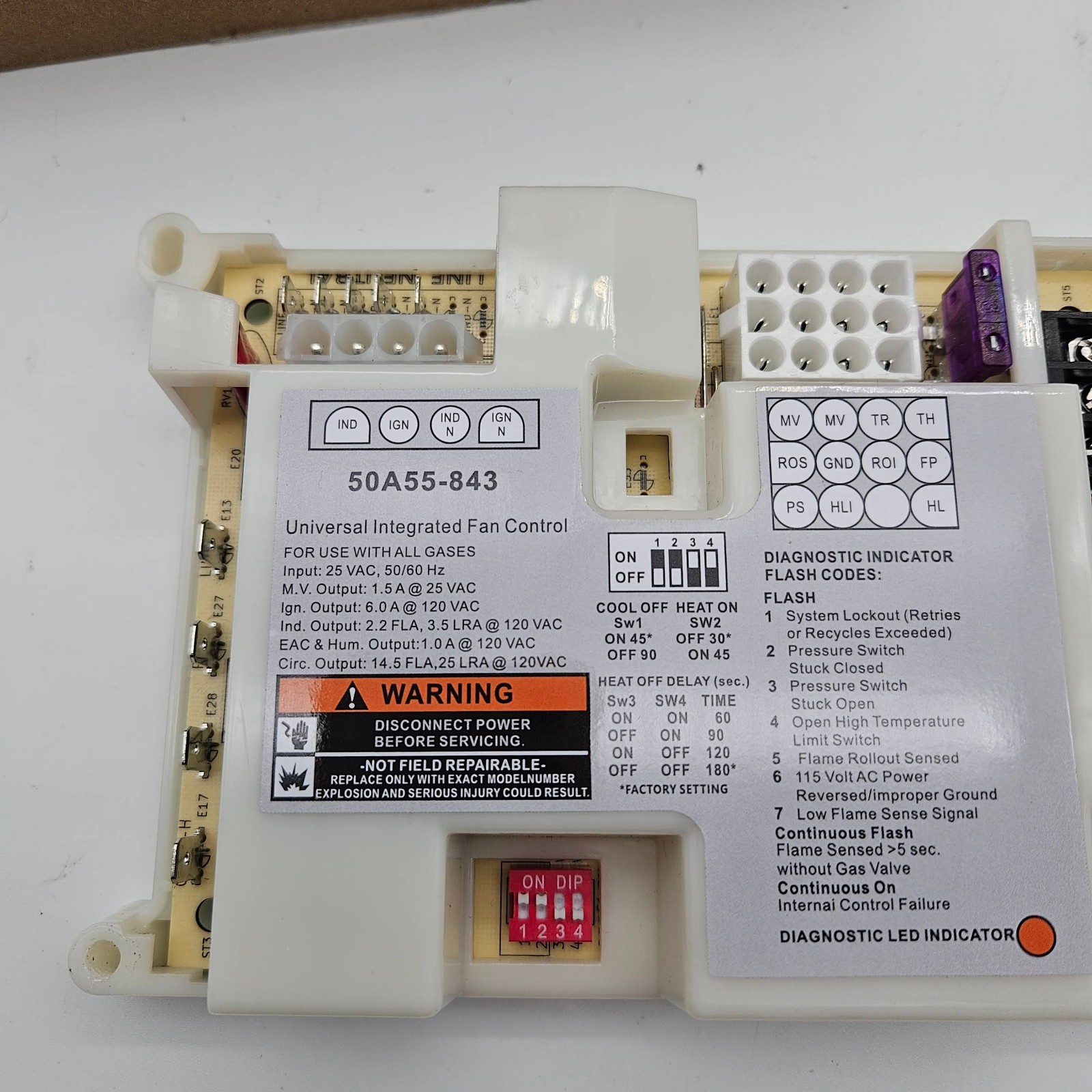 50A55-843 Furnace Control Circuit Board Replacement For White Rodgers open