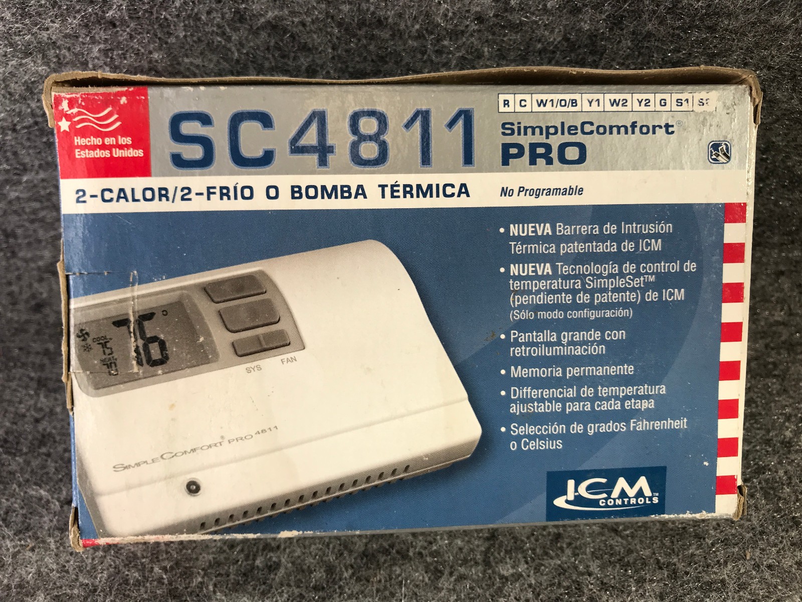 8X Simple Comfort Pro ICM SC4811 2 STORAGE HEAT/ 2 STAGE COOL THERMOSTATS